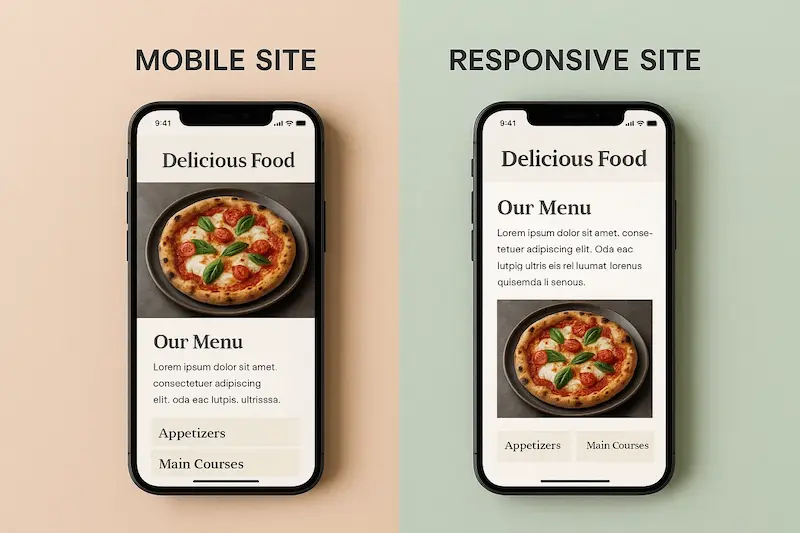 Mobile Site and Responsive Site