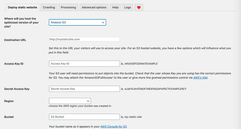AWS static site setup