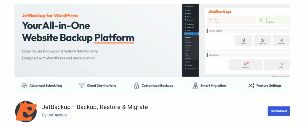 Best WordPress Backup Plugins to Secure Your Website 87 JetBackup