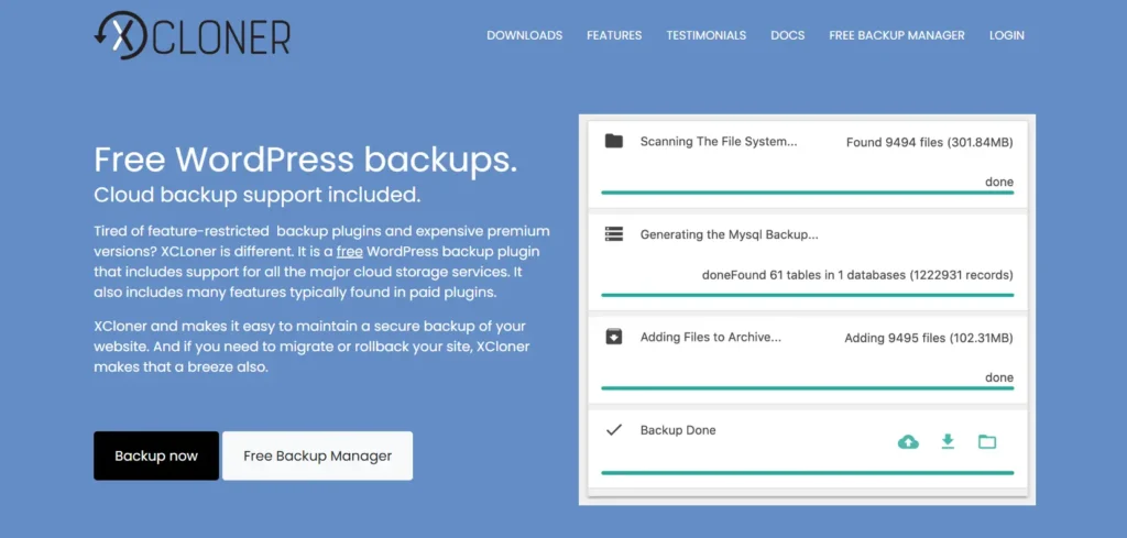 Best WordPress Backup Plugins to Secure Your Website 88 XCloner