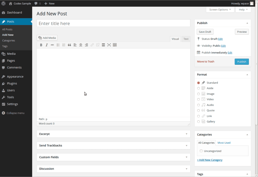 add-new-post - Seahawk Add content to your WordPress website