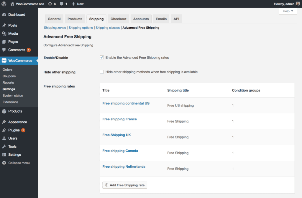 screenshot-1 - Seahawk Advanced shipping methods in WooCommerce
