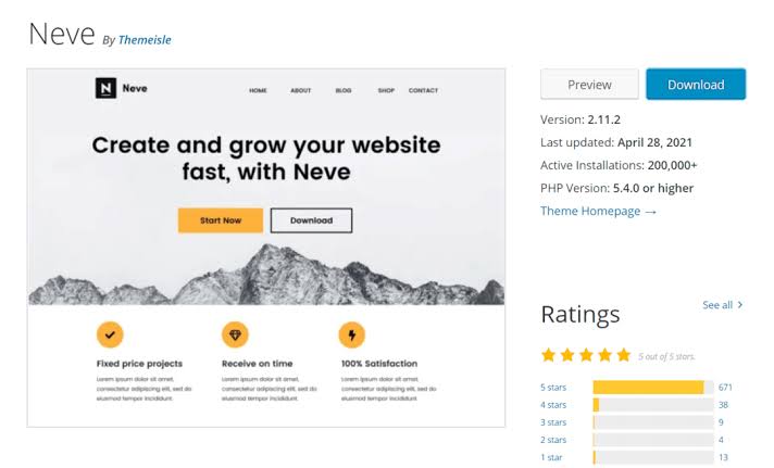 Neve - free woocommerce theme