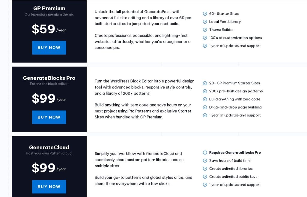 GeneratePress-pricing