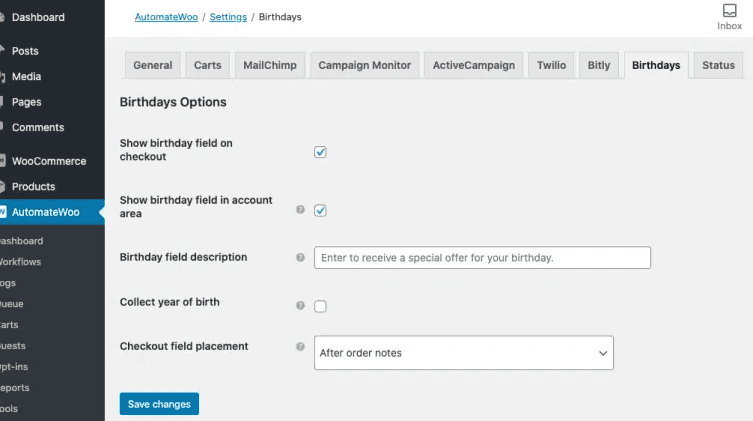 Birthdays - Seahawk automate woo features