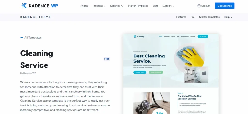 Best Cleaning Website WordPress Themes That You Must Try Today 79 Kadence Cleaning Service starter template