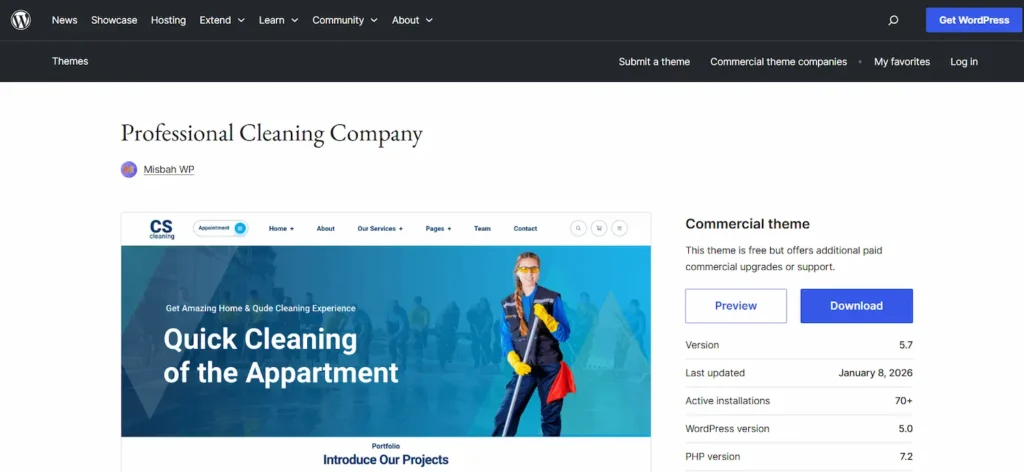 Best Cleaning Website WordPress Themes That You Must Try Today 85 Professional Cleaning Company free WordPress theme
