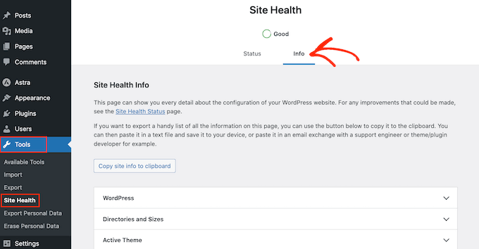 site-health-info - Seahawk critical-error-on-your-wordpress-website-upgrade-your-php-version