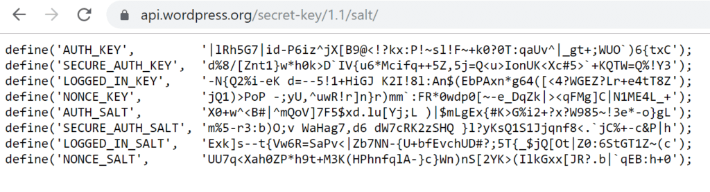 WordPress-salts