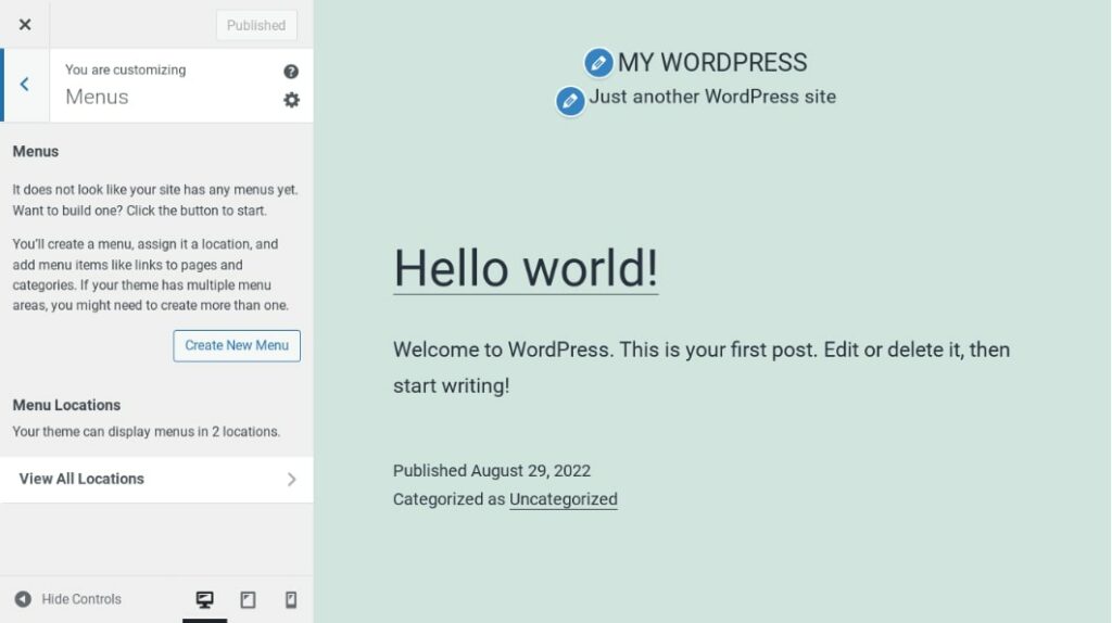 WordPress-menu - Seahawk WordPress menu