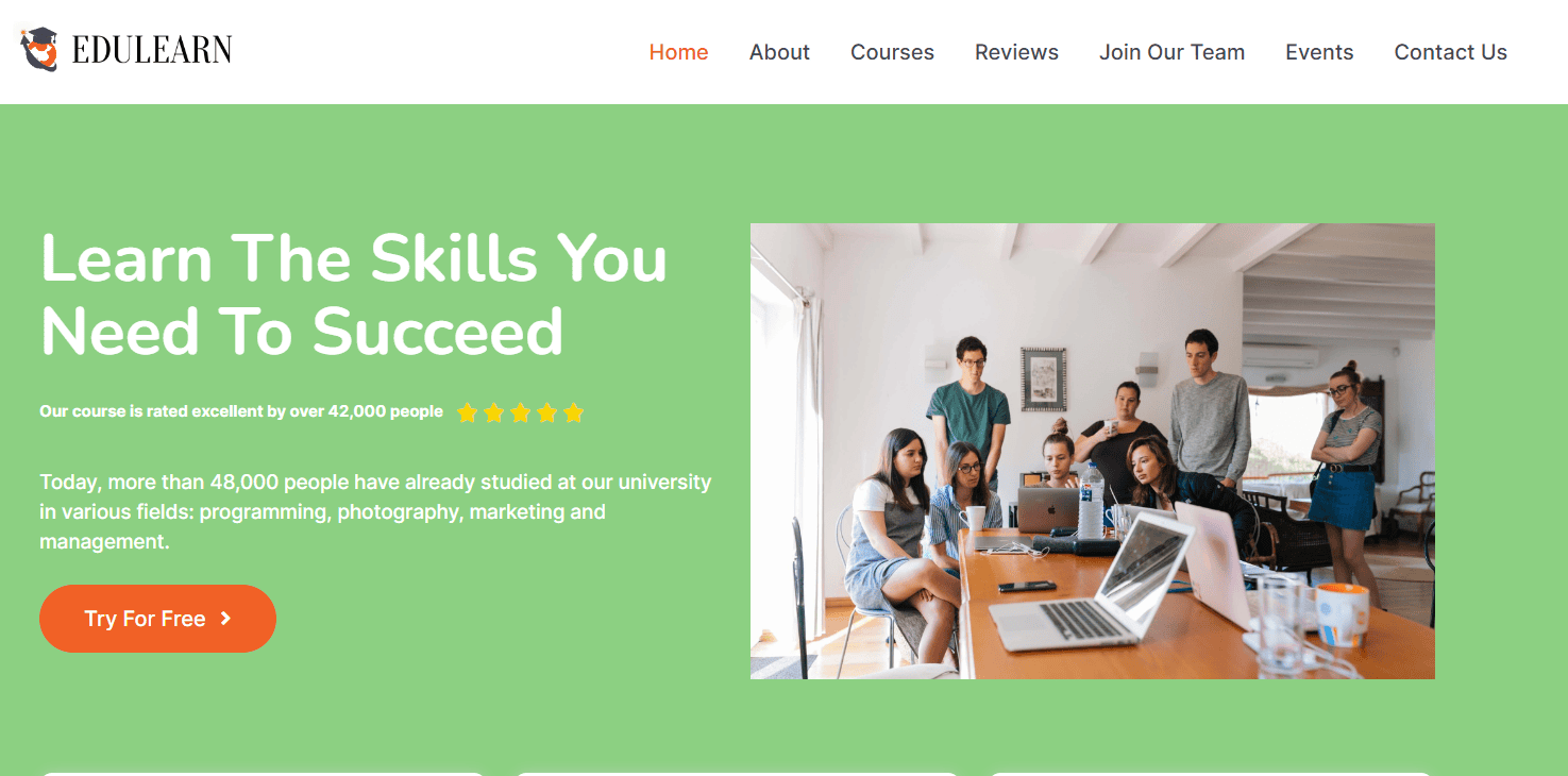 edulearn template - Seahawk edulearn template for wordpress education website
