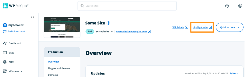 WP-Engine-One-Click-phpMyAdmin-Access - Seahawk WP Engine One-Click phpMyAdmin Access