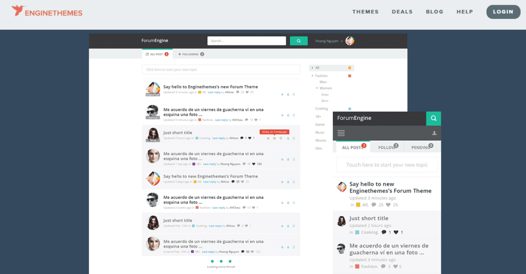 - Seahawk forumengine-forum-software-wordpress-forum-theme