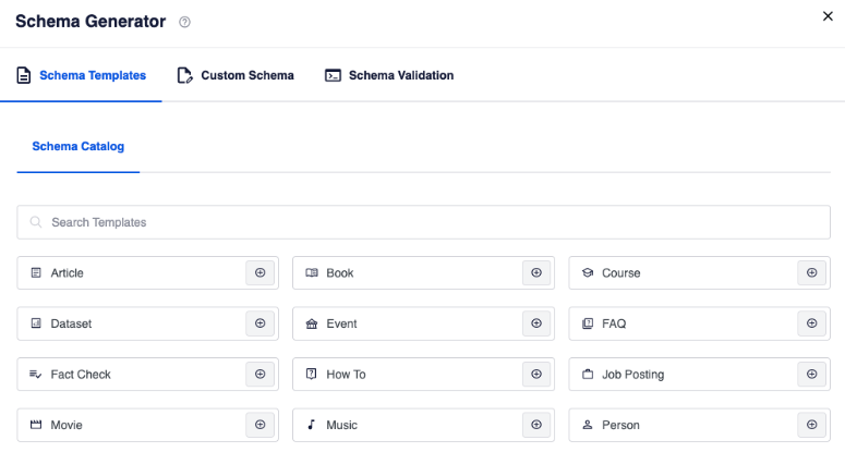 AIOSEO Schema Markups Tool