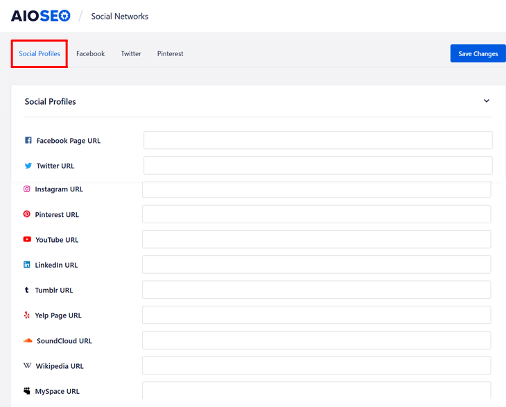 AIOSEO Social media integration