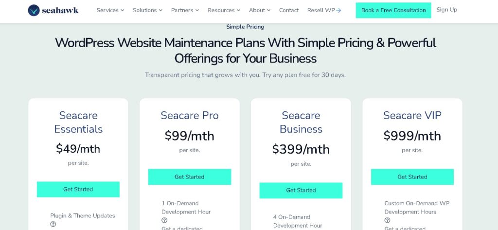 Seahawk Pricing