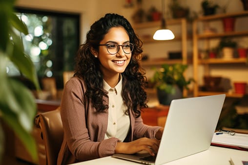 Young woman working on a laptop. - Seahawk