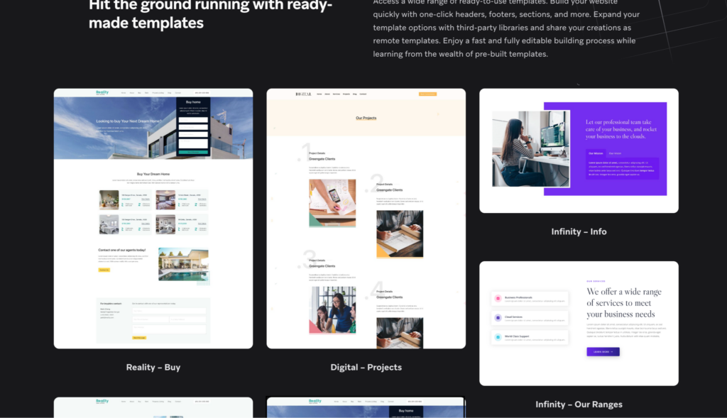 Bricks page builder templates