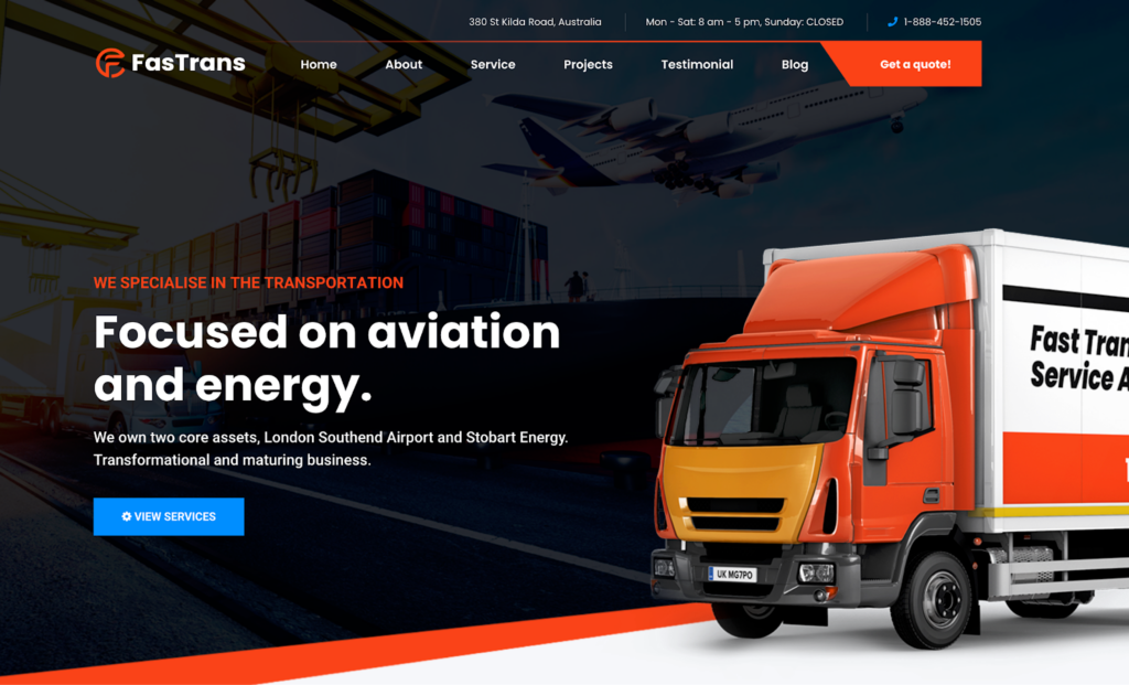 Fastrans logistics WordPress themes