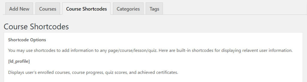 course-shortcode