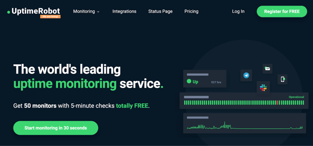 Uptime-robot - Seahawk Uptime robot for monitoring WordPress