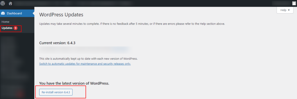 wordpress-update-reinstall - Seahawk critical-error-on-your-wordpress-website-wp-update-reinstall