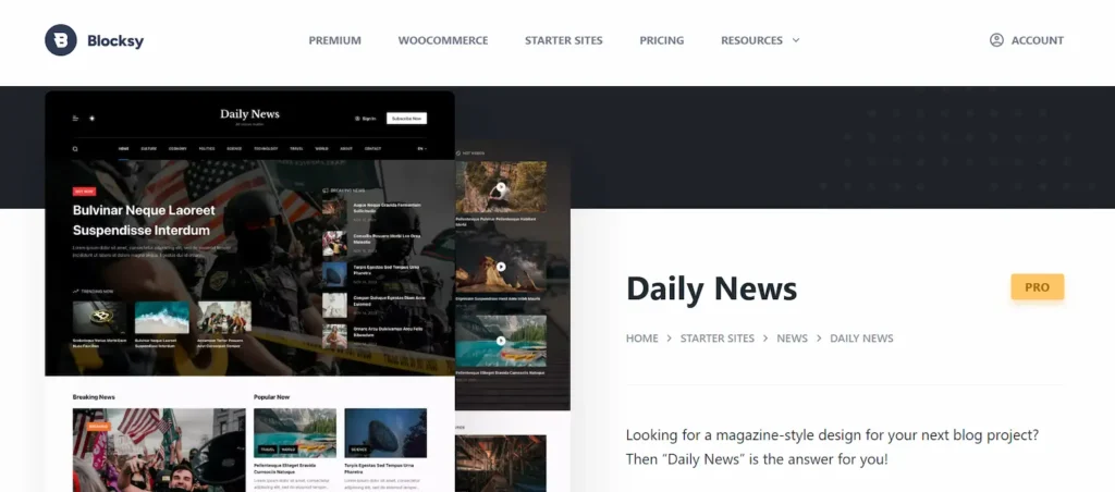 10 Best WordPress News Themes: Ultimate List 80 Blocksy Daily News starter