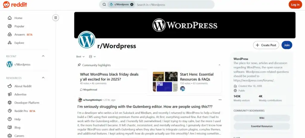Best WordPress Support Forums: Connect, Learn, Grow 86 WordPress on Reddit (rWordPress)