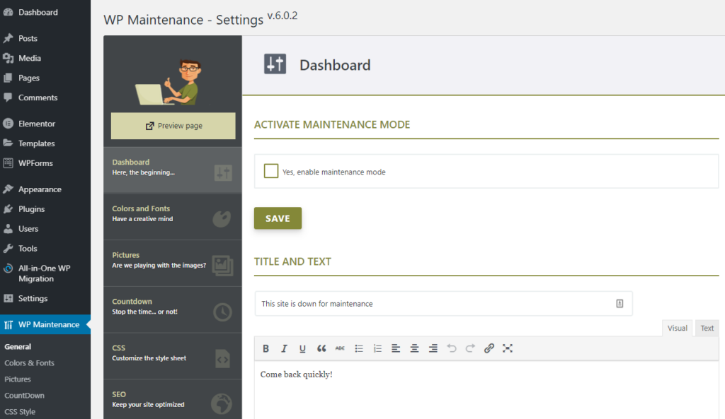 1.6-1 - Seahawk WordPress Maintenance Mode