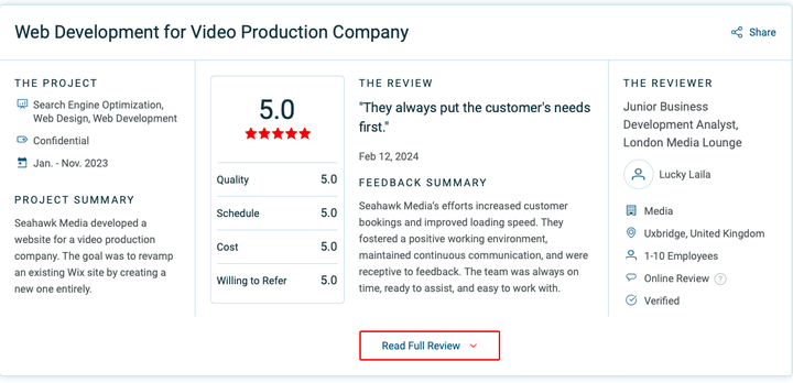 Clutch-ratings - Seahawk Social Proof in WordPress Design