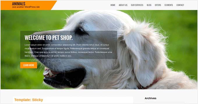 animals-1 - Seahawk WordPress Website Templates for Pets