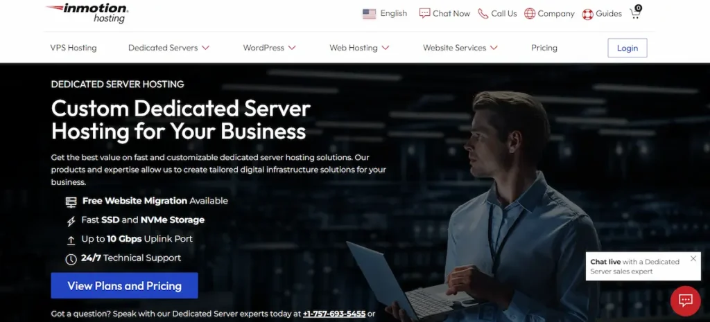 inmotion dedicated server hosting