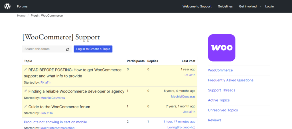 WordPress WooCommerce Support Forum