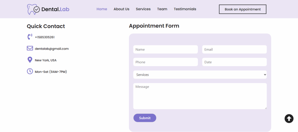 healthcare-website-design-appointment-form