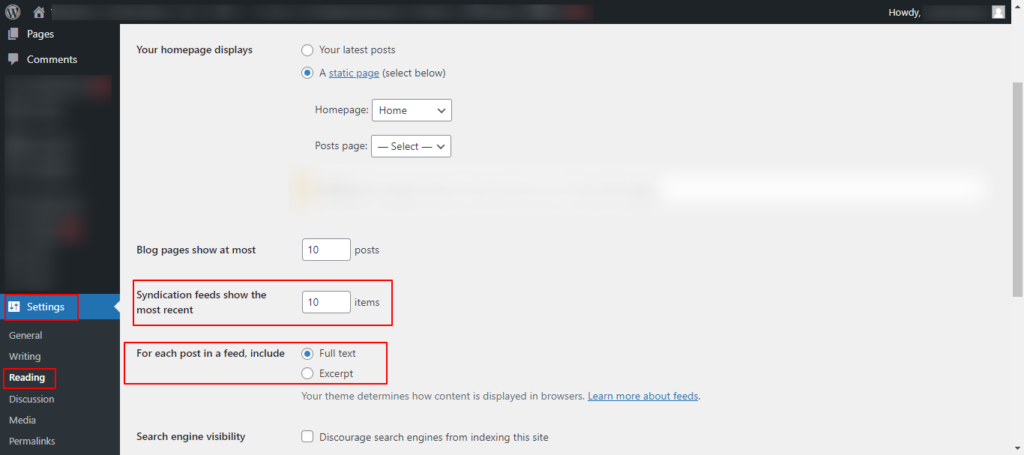 wordpress-rss-feeds-general-reading-settings