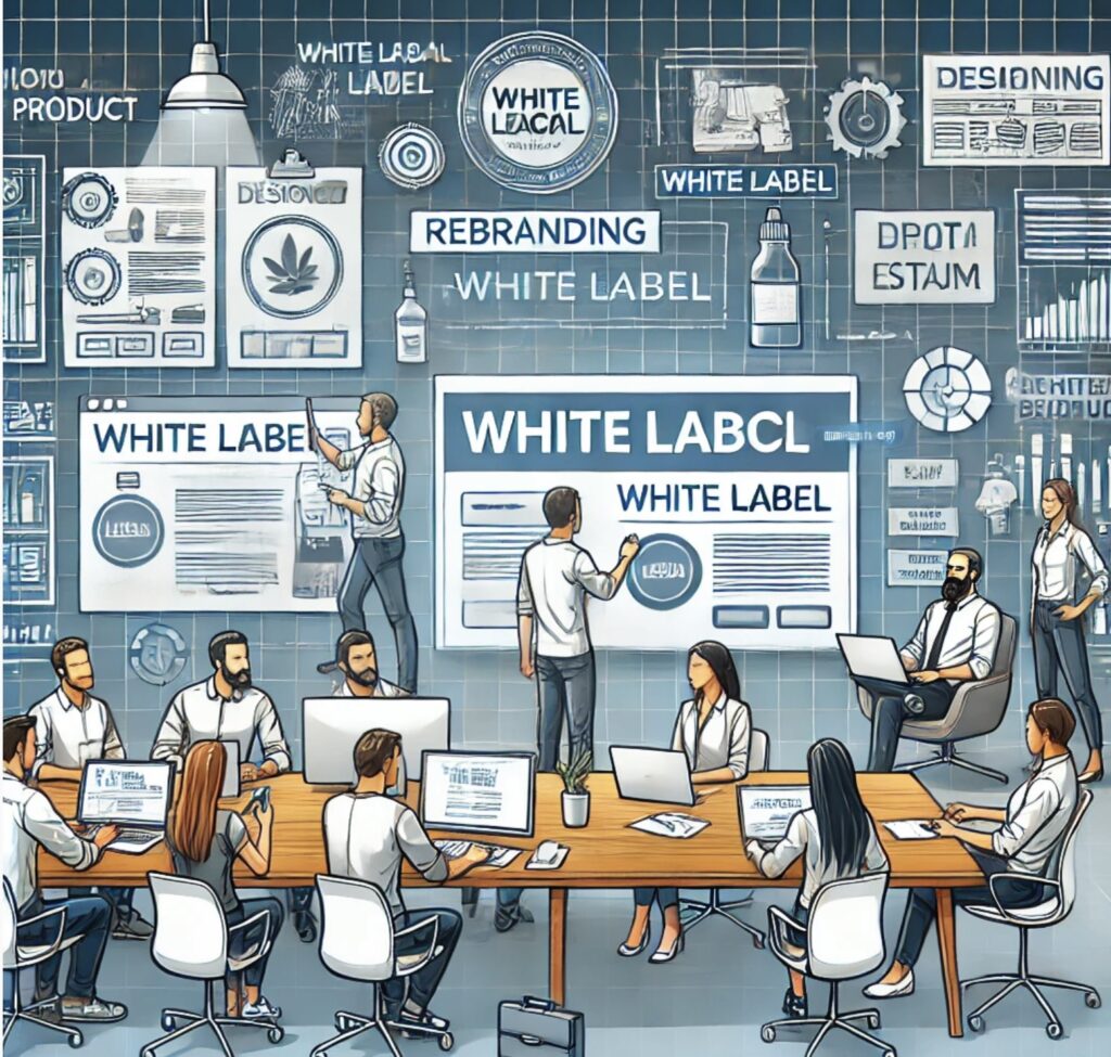 team-working-on-rebranding-wordpress-service-as-part-of-white-label-agreement.