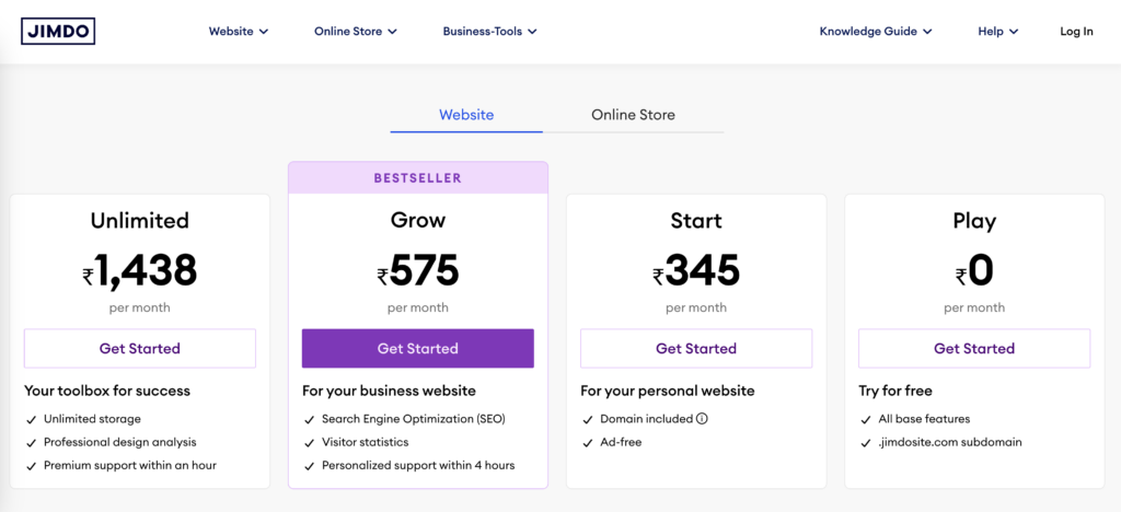 Jimdo-pricing - Seahawk Jimdo-vs-WordPress-pricing