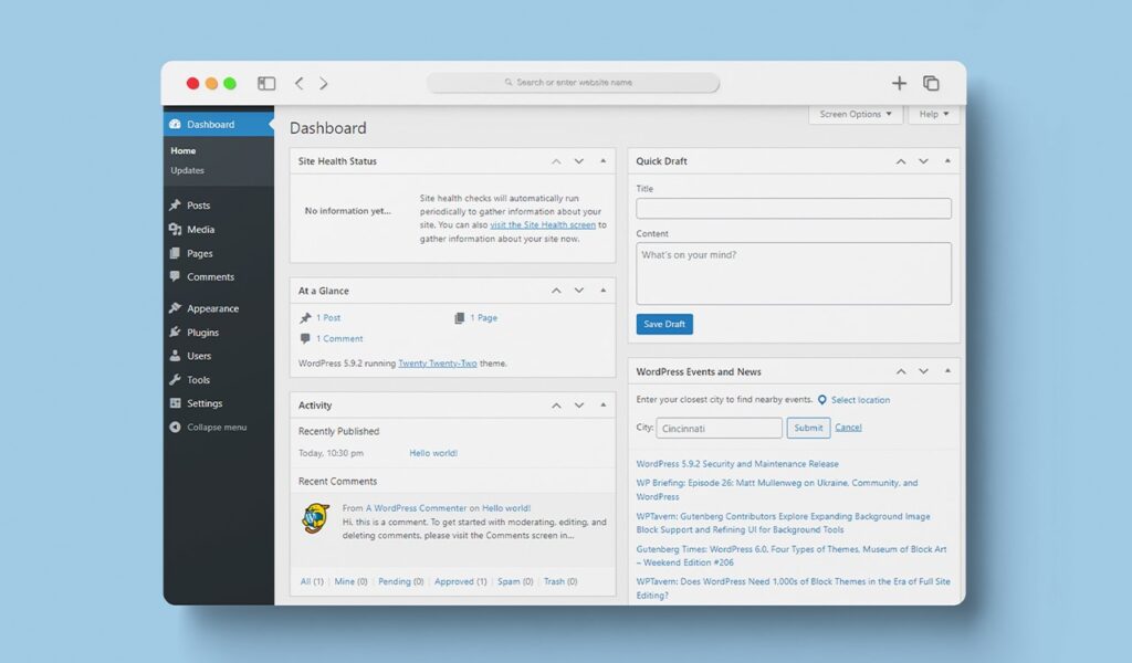 WordPress-admin-dashboard