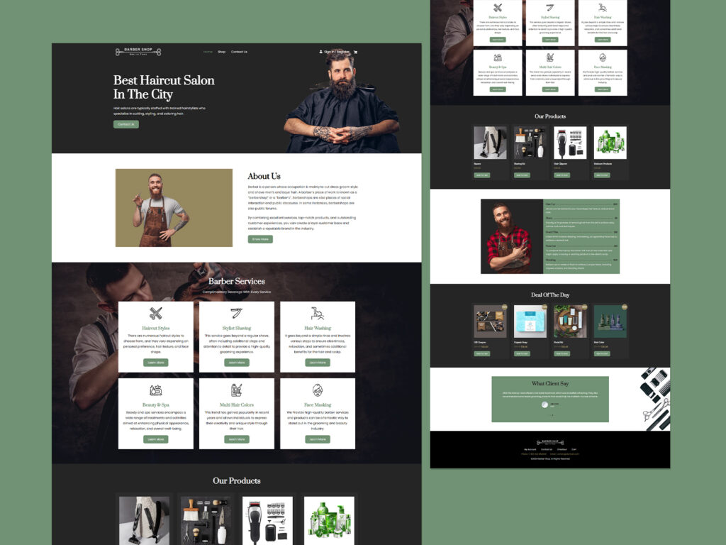 2 - Seahawk Barber shop woocommerce website template