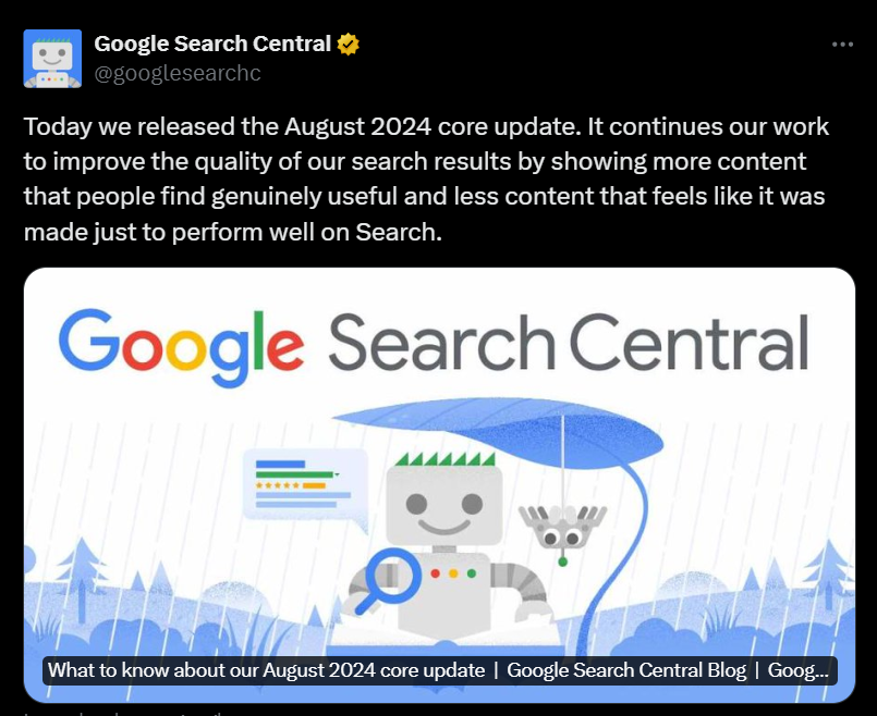 Google search central - Google August 2024 Core Update