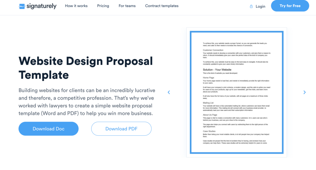 Signaturely's-web-dev-proposal - Seahawk Signaturely-website-design-proposal-templates