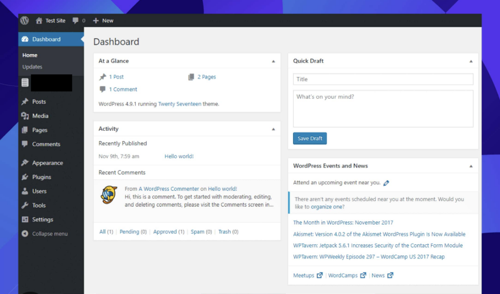 WordPress-dashboard - Seahawk WordPress-dashboard