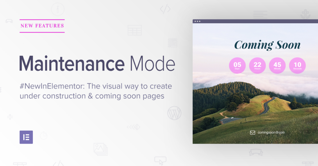Elementor Maintenance Mode feature - Seahawk Elementor Maintenance Mode feature