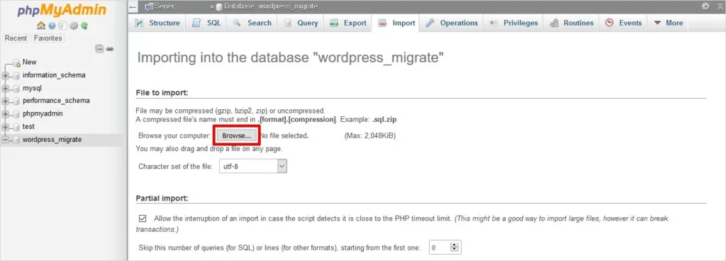Import Local Database to Live Server - Seahawk Import Local Database to Live Server