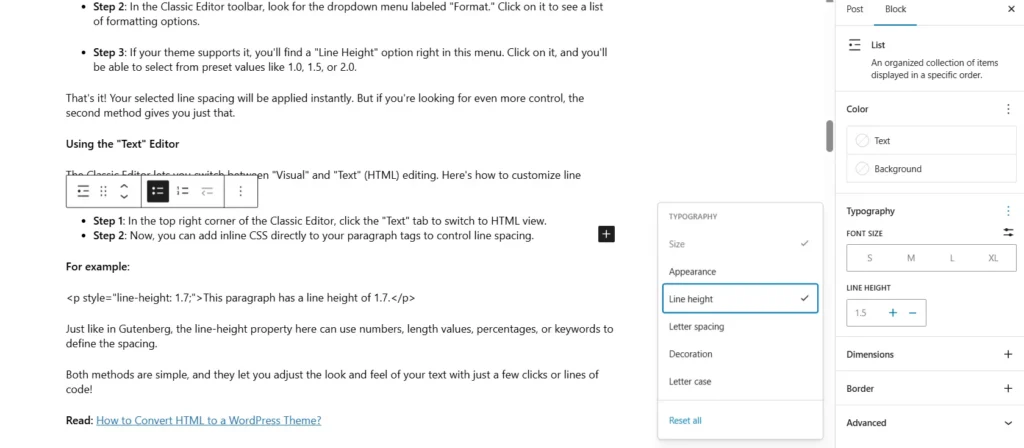 How to Change Line Spacing in WordPress for Better UX: 4 Quick Methods 79 Line Spacing in WordPress Using the Classic Editor