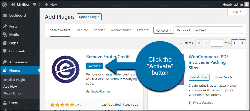 Using a Plugin to Remove or Replace the Footer Text - Seahawk Using a Plugin to Remove or Replace the Footer Text