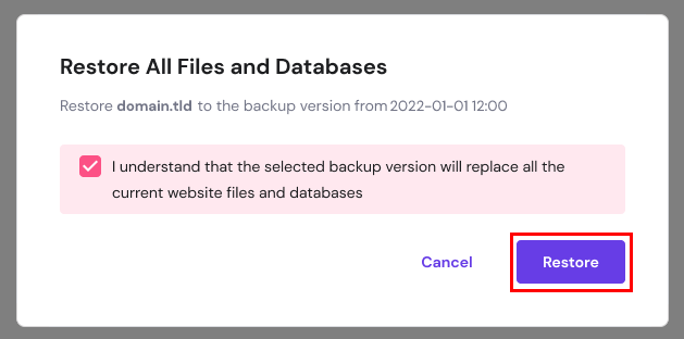 Restoring Your Site if All Else Fails