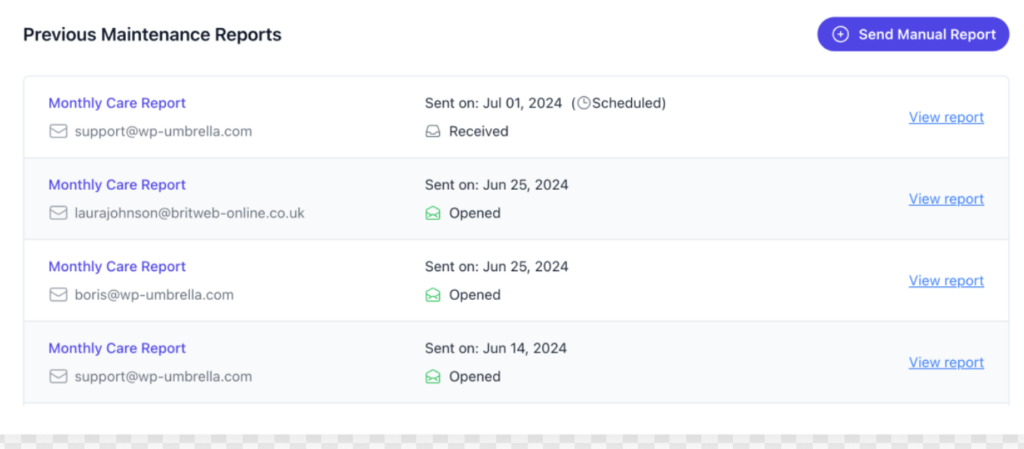 WordPress Maintenance Reports for Clients