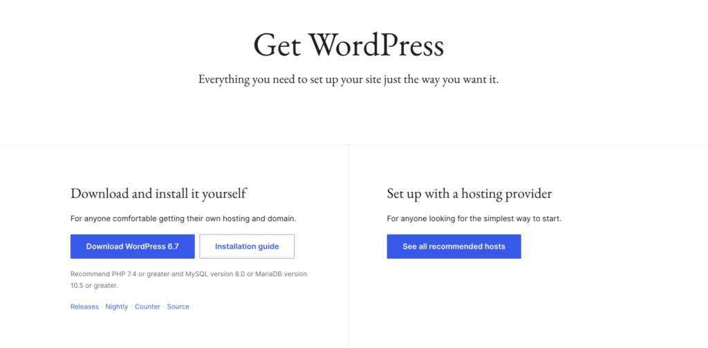 Install WordPress