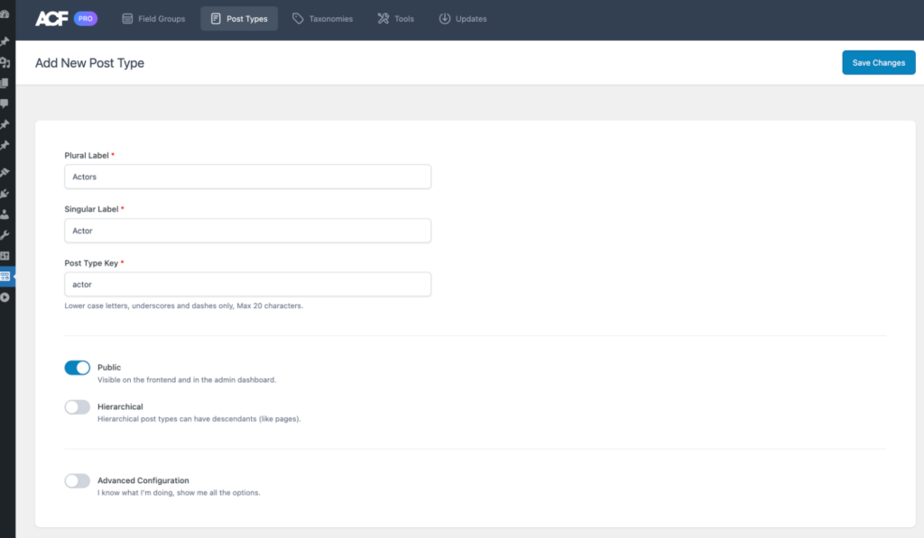 Advanced Custom Fields and Features
